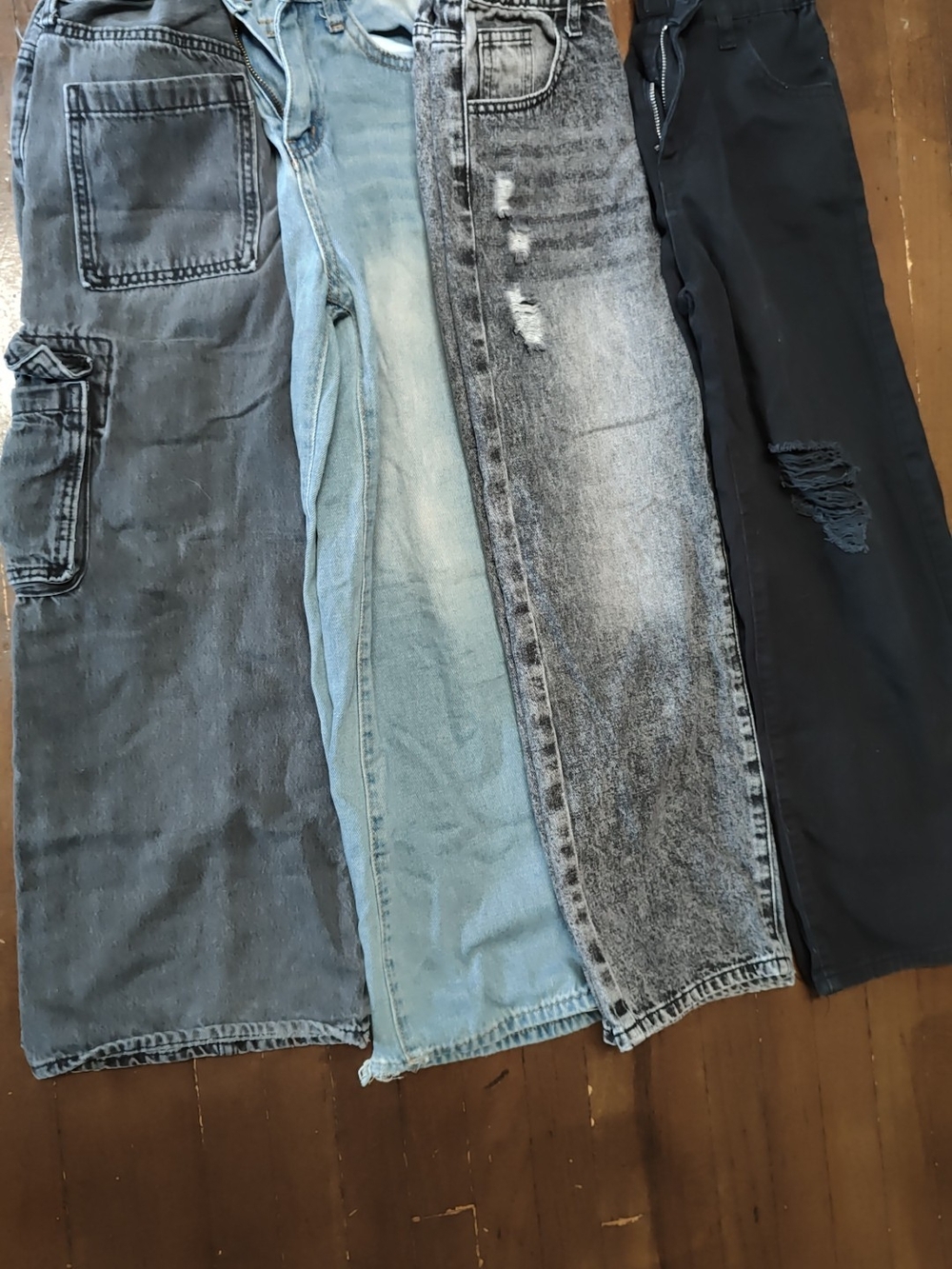 Girls Size 10 Mixed Denim & Black Jeans Bundle -